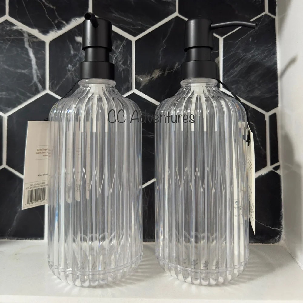 Hearth & Hand Fluted Acrylic Shower Dispenser 27oz